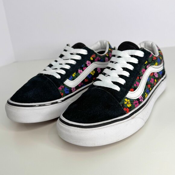 VANS Old Skool Floral Lace-Up Sneaker‎ Shoes | Black Kids Size 3 - Picture 1 of 9